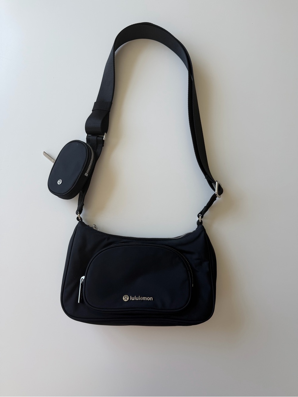 lululemon athletica Black Messenger Crossbody with Detachable Mini Pouch